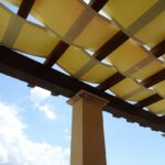 Tenda da sole esterna aperta sopra un terrazzo